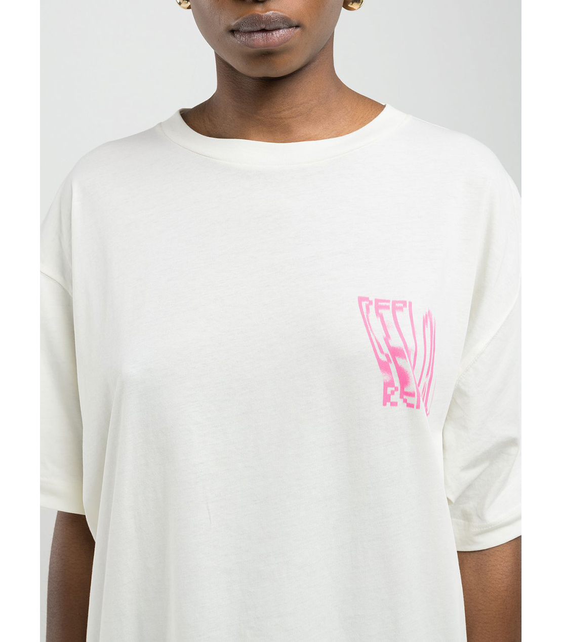 ボーイフィットコットンジャージーレタリングプリントTシャツ 詳細画像 バターホワイト 6